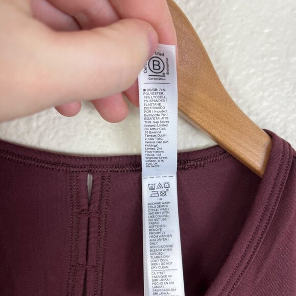 Athleta Athletic Scoop Neck Open Tie Back Tank Top Maroon Women’s Size S - Picture 8 of 9